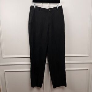 Tommy Bahama Relax Mens Black Silk Linen Blend Trousers Dress Pants Size 35